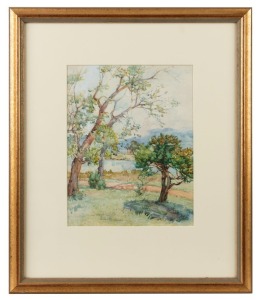 GWENDOLINE L'AVANCE (GWEN) BARRINGER&nbsp;(1882-1960), (lake and mountain), watercolour, signed lower left "Gwen Barringer", 21.5 x 28cm, 41 x 49cm overall