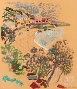 SYBIL CRAIG (1901-1989), Half Moon Bay, watercolour, signed lower right "Sybil Craig", ​​​​​​​44 x 38cm, 65 x 57cm overall