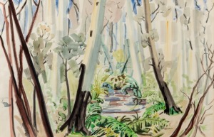 CONSTANCE COLEMAN (1903-1990), Gully,&nbsp;Launching Place, 1982, watercolour, signed lower right "Coleman", 35 x 54cm, 55 x 72cm overall