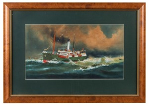 ARTHUR VICTOR GREGORY (attributed), (1867-1957), Off Queenscliff, watercolour, 28 x 49cm, 51 x 72cm overall.