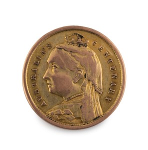 AUSTRALIA'S CENTENARY EXHIBITION MELBOURNE 18ct&nbsp;carat gold token, 6.1 grams