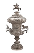 STEPHEN GEORGE HENTY Esq. Spectacular sterling silver presentation trophy, 78cm high, 44cm wide, 7.65 kilograms. - 11