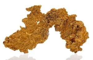 A uniquely shaped West Australian natural gold nugget, as found including matrix, 14cm wide, 358 grams total.