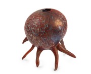 STANISLAV MELIS "Sea Form" Australian art glass vase, engraved "Stanislav Melis, 82-13.9", 15cm high
