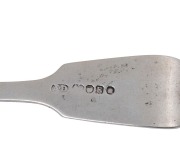 ALEXANDER DICK rare Colonial Australian silver fiddle pattern dinner fork, circa 1830s, stamped "A.D." with crowned leopard and date letter "E", lion passant and monarch's head, 20cm long, 72 grams. - 2