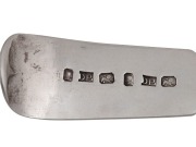 DAVID BARCLAY rare pair of Colonial Australian silver tablespoons with engraved monograms, Tasmanian origin, circa 1835, twice stamped "D.B." with lion passant and monarch's head, 21.5cm long, 163 grams total. - 4