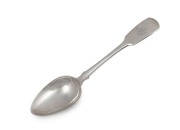 JOEL JOHN COHEN rare Colonial Australian silver fiddle pattern tablespoon with engraved monogram, Sydney origin, circa 1840, stamped "C.N." uncrowned leopard, lion passant, Gothic date letter "F", and monarch's head, 22cm long, 80 grams.