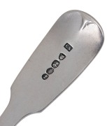 JOEL JOHN COHEN rare Colonial Australian silver fiddle pattern tablespoon with engraved monogram, Sydney origin, circa 1840, stamped "C.N." uncrowned leopard, lion passant, Gothic date letter "F", and monarch's head, 22cm long, 80 grams. - 3