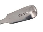 CHARLES HENDRICK rare pair of Colonial Australian silver fiddle pattern tablespoons with engraved monograms, Sydney origin, circa 1830s, stamped "C.H." with crowned leopard, date letter "E' and monarch's head, 22.5cm long, 166 grams total. - 3