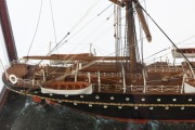 "PARRAMATTA" scratch built model boat in timber case with building specs affixed to copper plaque, 19th century, 61cm high, 92cm wide, 31cm deep - 4