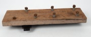 Gaol door antique iron lock, mounted on timber, 19th century, ​​​​​​​55cm wide - 3