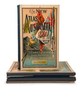 THE NEW ATLAS OF AUSTRALIA 1886 : containing full descriptive geography of NEW SOUTH WALES, VICTORIA, QUEENSLAND, SOUTH AUSTRALIA and WESTERN AUSTRALIA; 5 volumes edited by Robert McLean; complete and all published. [Sydney : John Sands], folio, each volu