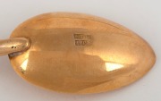 PETERSEN & Co. of Christchurch, New Zealand, stunning antique 18ct solid gold teaspoons with New Zealand greenstone handles, housed in original plush fitted box, 19th century, stamped "P. Ltd. 18ct", 10cm long, 19 grams total including handles. - 3