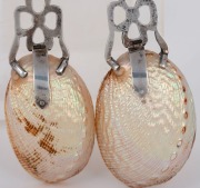 JOHN HISLOP of Dunedin, fine quality pair of antique New Zealand greenstone and silver spoons with bird finials and paua shell bowls, 19th century, stamped "HISLOP, ST. SILVER", 16cm long. - 4