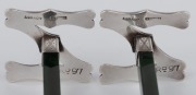 FRANK GRADY of Wellington pair of antique New Zealand silver and greenstone "N.Z." knife rests, 19th/20th century, stamped "F. GRADY, ST. SILVER", 8.5cm wide. - 3