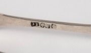 JOSEPH FORRESTER rare Colonial Australian silver sugar tongs, circa 1845, stamped "J.F." anchor (twice stamped) and date letter "T". Note: This pair of sugar tongs appeared in the February 2025 article in Australiana magazine (page 37-39) and is only the - 2