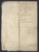 FRENCH HISTORICAL INTEREST:&nbsp;A financial contract written on vellum dated October 24th&nbsp;1648, detailing an annuity of 17 French pounds to be paid to royal accountant Jean Jurain in the city of Dijon, with official stamp of the government of Dijon and later - 2