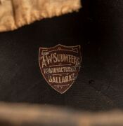 An Australian police "Bobby" helmet with George V hat plate, bearing original paper label&nbsp;"A.W. SUDWEEKS&nbsp;MANUFACTURER, BALLARAT", circa 1910. - 2