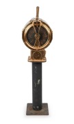 SHIP'S TELEGRAPH, vintage example on stand converted to light up as a lamp, 106cm high