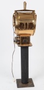 SHIP'S TELEGRAPH, vintage example on stand converted to light up as a lamp, 106cm high - 2