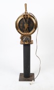 SHIP'S TELEGRAPH, vintage example on stand converted to light up as a lamp, 106cm high - 3