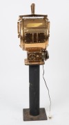 SHIP'S TELEGRAPH, vintage example on stand converted to light up as a lamp, 106cm high - 4