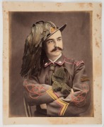 ALBUMEN PAPER PRINTS: Various images including an Egyptian Grand Tour image depicting European visitors and their Egyptian guides on a pyramid; actors on stage; Masonic groups; a fancy dress group at Nowgong (India) 1882; a young Aboriginal male; plus sev - 3