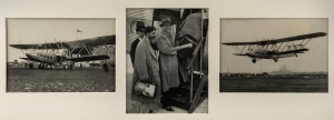 IMPERIAL AIRWAYS "HERACLES" Handley-Page HG42 (G-AAXC): a series of three original photographs depicting "Heracles" being boarded at Croydon Airport on 4th October 1934, the aeroplane on the airfield prior to departure, and the aeroplane shortly after take-off to Paris. Images approx. 19 x 24cm. (3).