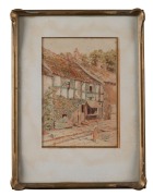 ARTIST UNKNOWN (British school), (cottage street scene), watercolour, signed lower left "O.H. '03", 18 x 11cm, 28 x 21cm overall - 2