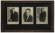 HUBERT ENNOR&nbsp;framed black and white photo display with captions and name plaque, ​​​​​​​44 x 74cm overall