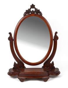 An antique Australian cedar toilet mirror, 19th century, 83cm high, 60cm wide, 23cm deep