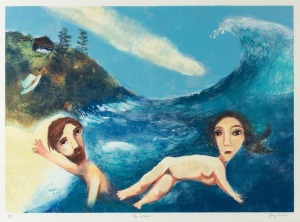 GARRY SHEAD (1942 - ), The Wave, lithograph, A/P, signed and titled in the lower margin with blind embossed seal, 70 x 94cm, 90 x 114cm overall