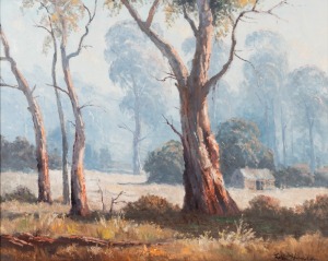 LEON HANSON (1918-2011), Morning Mist Near Marysville, oil on canvas, signed lower right "Leon Hanson", ​​​​​​​60 x 75cm, 80 x 93cm overall.