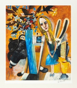 CHARLES BLACKMAN (1928-2018), Alice in Wonderland Series, colour lithograph 120/125, signed lower right "Blackman" with blind embossed seal lower left, 83 x 69cm, 120 x 104cm overall