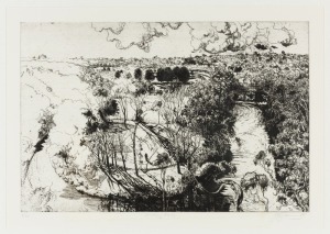 JOHN SPOONER, Studley Park, drypoint etching, editioned 16/25, titled, signed and dated '88 in lower margin, 39.5 x 59.5cm; framed 68 x 86cm.