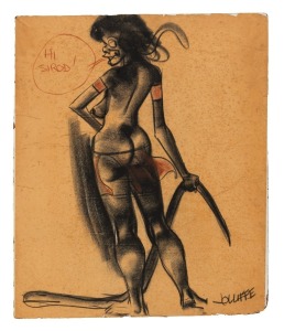 ERIC JOLLIFFE&nbsp;(1907-2001), Hi Sirod!, charcoal and pastel on paper laid down on card, signed lower right "Jolliffe", ​​​​​​​76 x 64cm overall