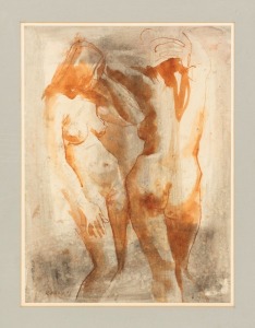LOUIS KAHAN (1905-2002), Two Nudes, watercolour, signed lower left "Kaha, '67", ​​​​​​​43 x 32cm, 62 x 49cm overall.
