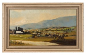 ARTIST UNKNOWN, (Australian country town view), oil on board, ​​​​​​​60 x 112, 80 x 133cm overall