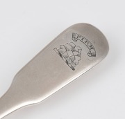 Chinese antique export silver butter knife engraved "FIRM" with iceberg crest, most likely Australian retailed, circa 1840, 19cm long, 48 grams. - 2