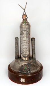DE LA SALLE COLLEGE, SYDNEY: "Memorial Trophy In Memory of Old Collegian Ex-Servicemen who lost their lives in World War II - Annual Award For Outstanding Service in College Cadet Corps." with the names of the winners, 1948 - 1967, engraved on the back; s