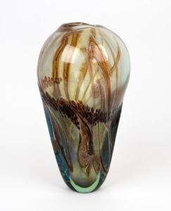 SAM HERMAN Australian art glass vase, incised signature to base, 30cm high
