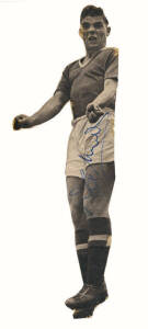 DUNCAN EDWARDS (1936-58, English footballer who played for Manchester United and the England national team)), signature on cut-out picture. Together with programmes for 1957 FA Cup Final Aston Villa v Manchester United & 1955 England v Scotland. {One of t