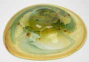 SAM HERMAN Australian art glass fruit bowl, incised signature to base, 47cm wide - 2