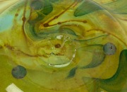 SAM HERMAN Australian art glass fruit bowl, incised signature to base, 47cm wide - 3