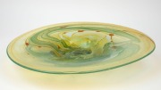 SAM HERMAN Australian art glass fruit bowl, incised signature to base, 47cm wide - 4