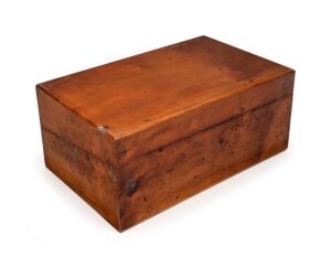 A fine quality antique Australian huon pine writing slope, crafted from solid slabs of birdseye huon pine and attractively fitted with writing slope and compartments also in huon pine, Tasmanian origin, mid 19th century, 18cm high, 42cm wide, 26cm deep