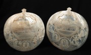 A pair of antique Italian carved pearl shell religious plaques with vignettes of saints, angels and The Last Supper, 19th century. Note: Antique staple and rivet restoration to one example. 16 x 15cm each overall