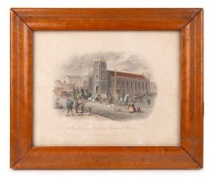 SAMUEL THOMAS GILL (1818-1880): I.) Ballarat in 1852. (Looking North-West From Mt. Buninyong), II.) St. Paul's Church From South End Of Swanston Street, Melbourne, aquatint and coloured engravings, both framed, the larger 26 x 32cm overall