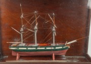 A scratch built model boat in original cedar case, 19th/20th century, ​​​​​​​36cm high, 45cm wide, 15cm deep - 2