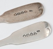 UNKNOWN MAKER pair of Colonial Australian silver teaspoons with engraved hunting crest, circa 1840, stamped "J.M." leopard's head, Gothic date letter, crown and back facing emu. Note: identical marks shown in "Early Australian Silver The Houstone Collecti - 3